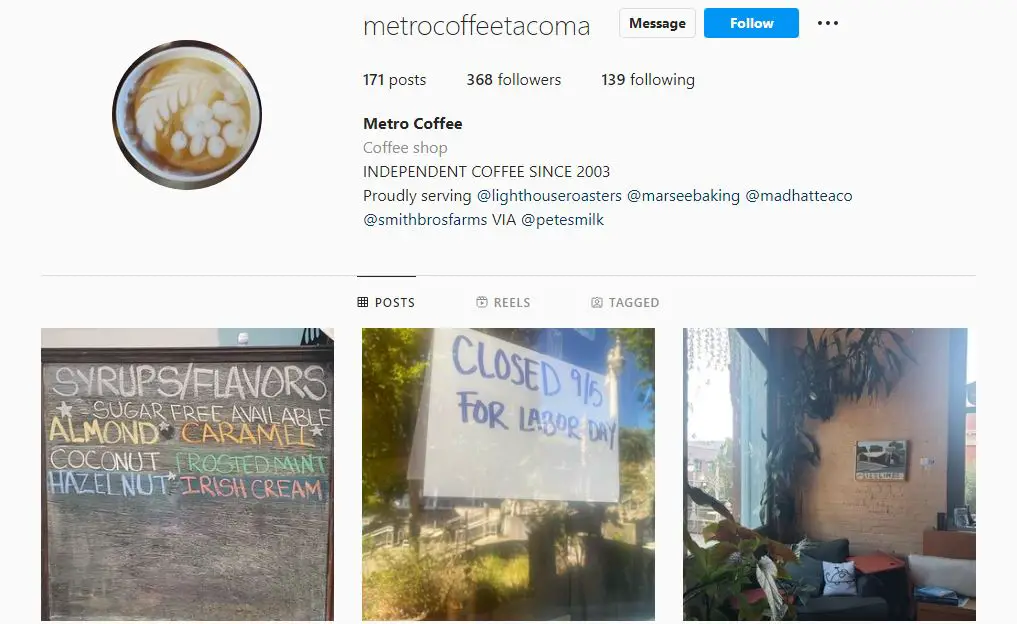 Metro Coffee in Tacoma