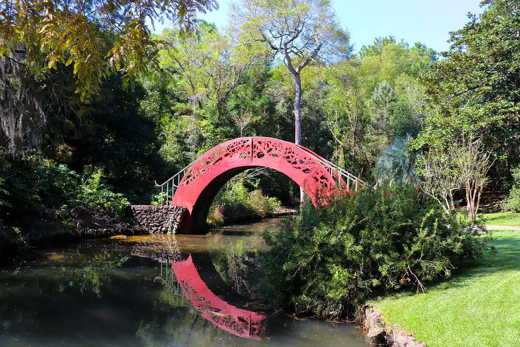 Red bridge Bellingrath Gardens