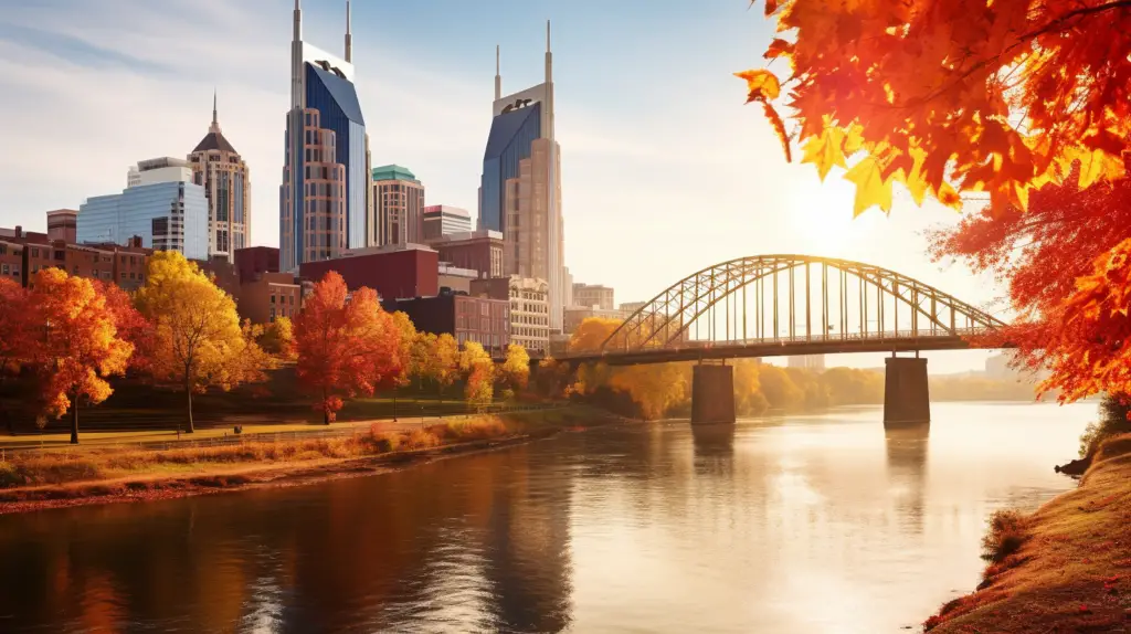 vibrant autumn foliage in Nashville