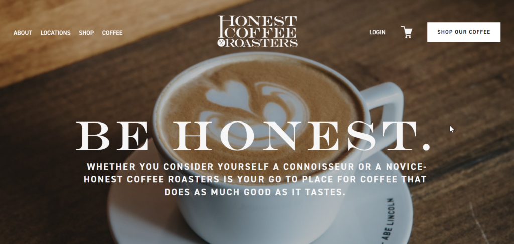 Honest Coffee Roasters website